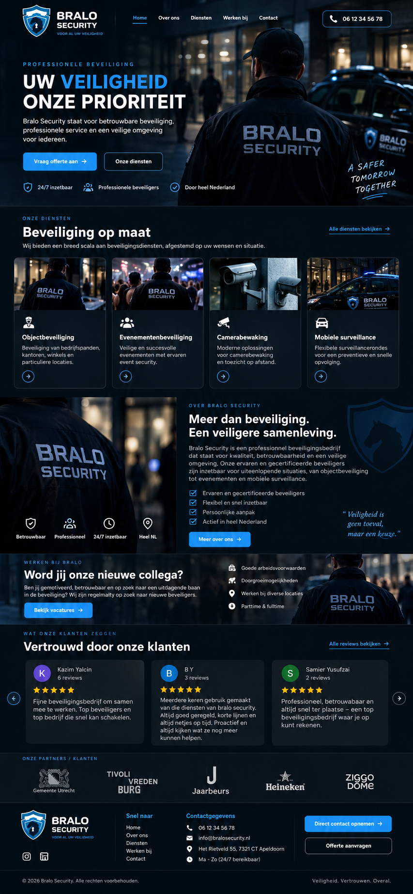 Bralo Security website ontwerp